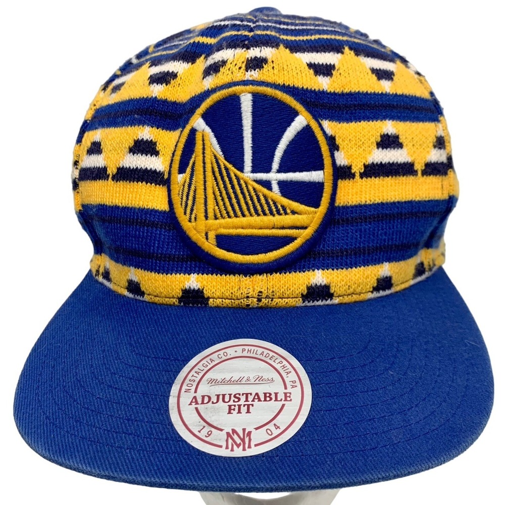 Golden State Warriors NBA Basketball Hat Cap‎ Adjustable Mitchell & Ness Knit